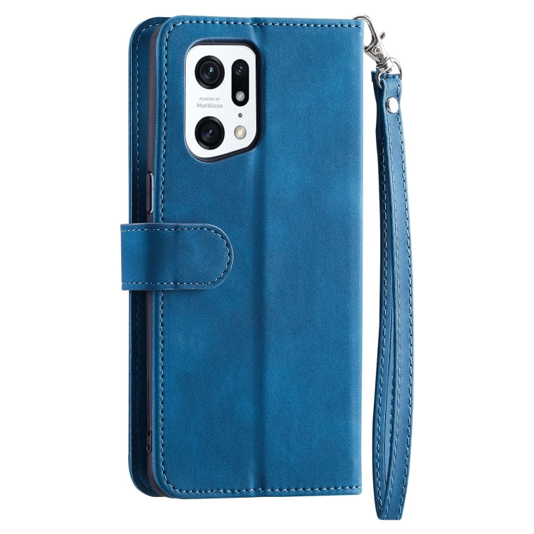 For OPPO Find X5 Pro 9 Card Slots Splicing Magnetic Leather Flip Phone Case