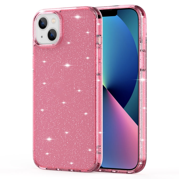 For iPhone 14 Plus Crystal Clear Glitter Airbag Phone Case