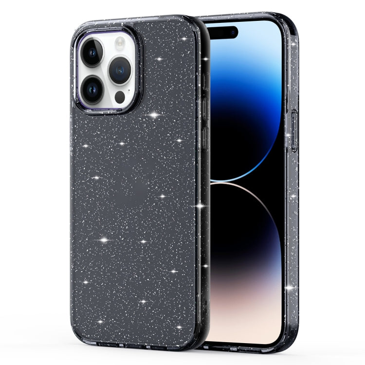 For iPhone 14 Pro Max Crystal Clear Glitter Airbag Phone Case