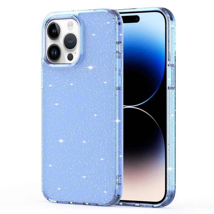 For iPhone 14 Pro Max Crystal Clear Glitter Airbag Phone Case