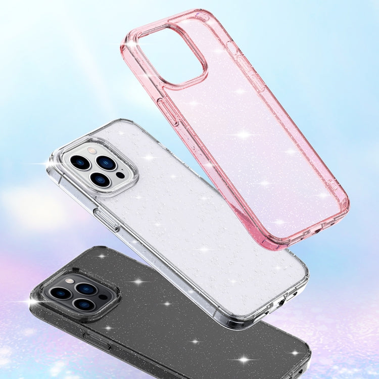 For iPhone 14 Pro Max Crystal Clear Glitter Airbag Phone Case