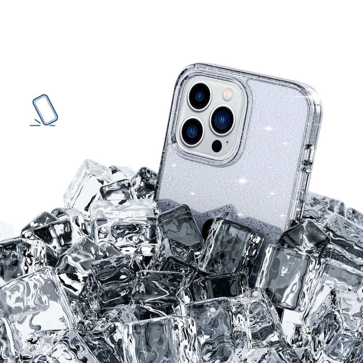 For iPhone 14 Pro Max Crystal Clear Glitter Airbag Phone Case