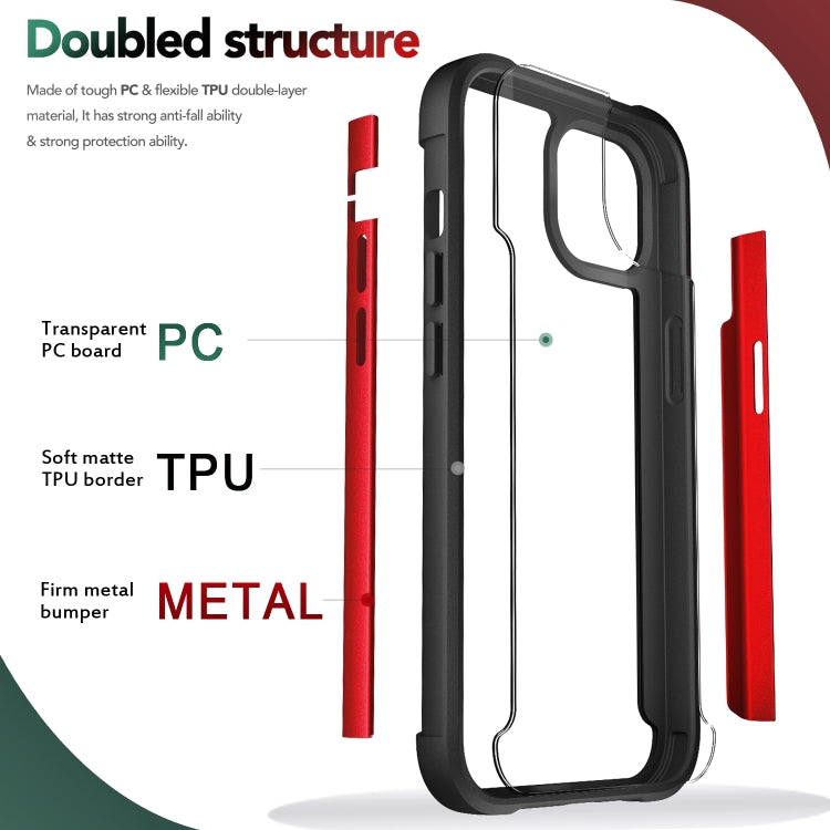 For iPhone 14 Iron Man Series Metal PC + TPU Protective Phone Case