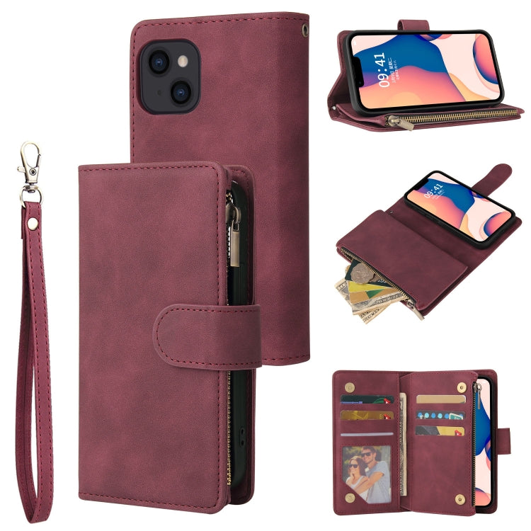 For iPhone 14 Multifunctional Phone Leather Case with Card Slot