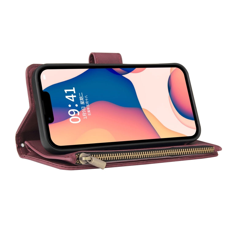 For iPhone 14 Multifunctional Phone Leather Case with Card Slot