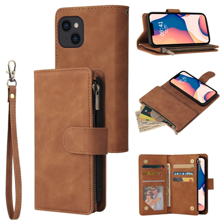 For iPhone 14 Multifunctional Phone Leather Case with Card Slot