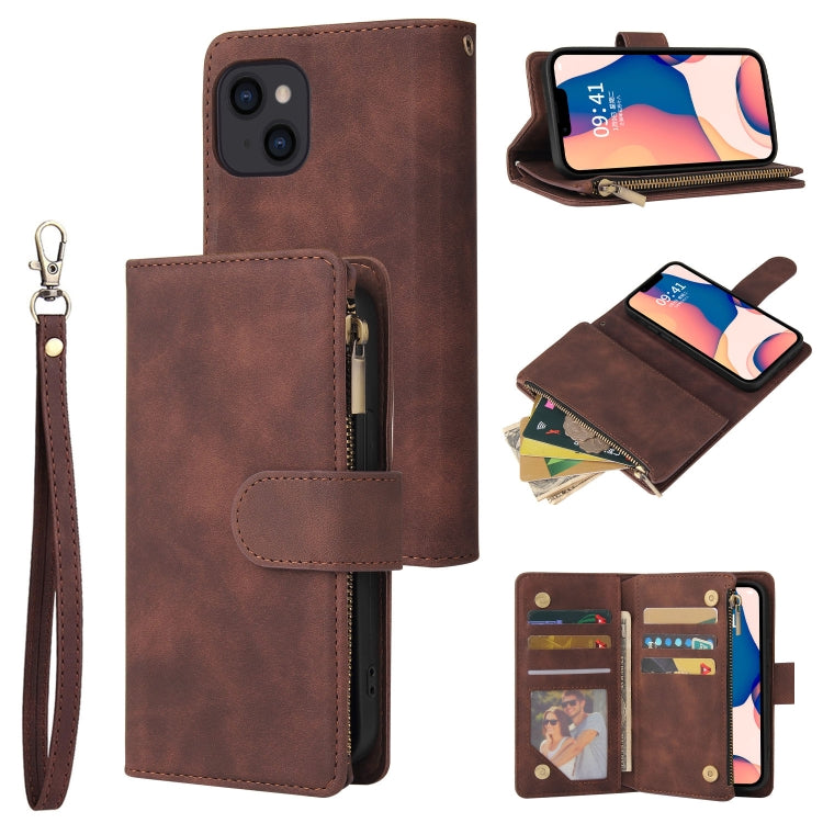 For iPhone 14 Multifunctional Phone Leather Case with Card Slot