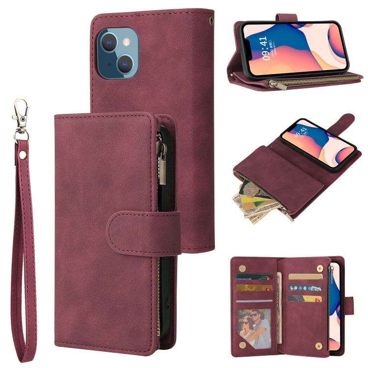 For iPhone 14 Plus Multifunctional Phone Leather Case with Card Slot