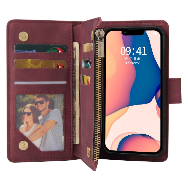 For iPhone 14 Plus Multifunctional Phone Leather Case with Card Slot