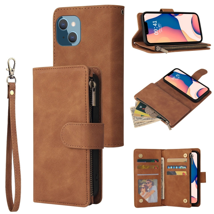 For iPhone 14 Plus Multifunctional Phone Leather Case with Card Slot