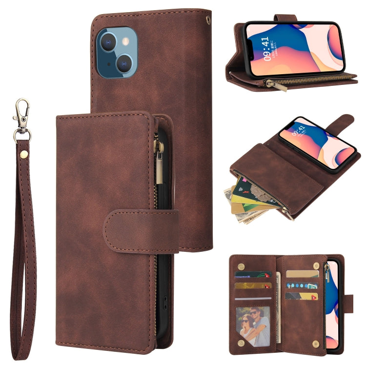 For iPhone 14 Plus Multifunctional Phone Leather Case with Card Slot