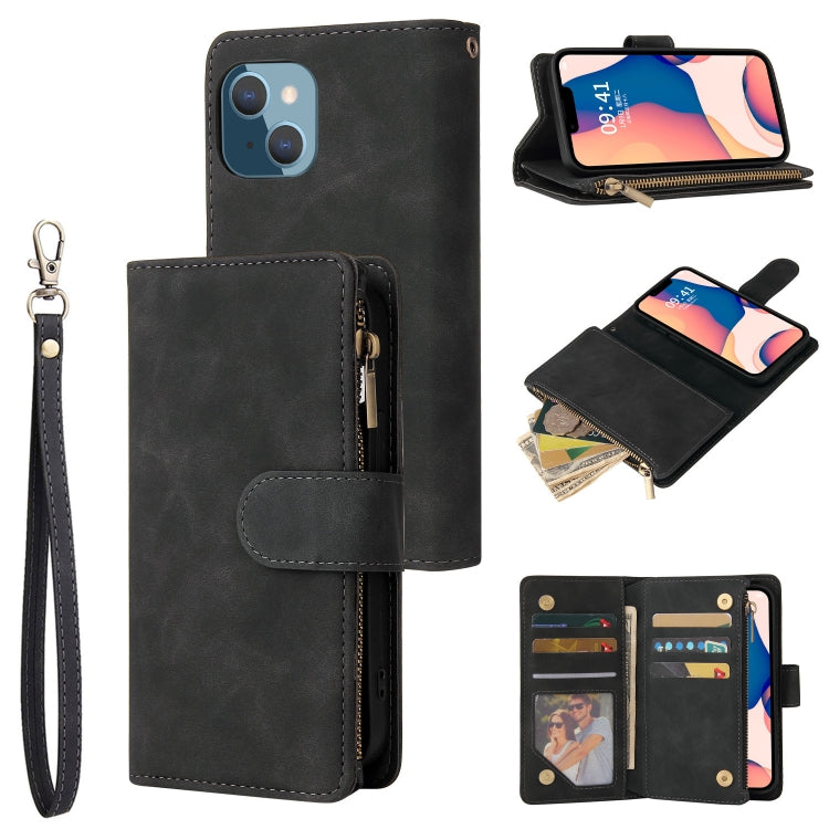 For iPhone 14 Plus Multifunctional Phone Leather Case with Card Slot