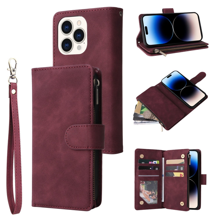 For iPhone 14 Pro Max Multifunctional Phone Leather Case with Card Slot