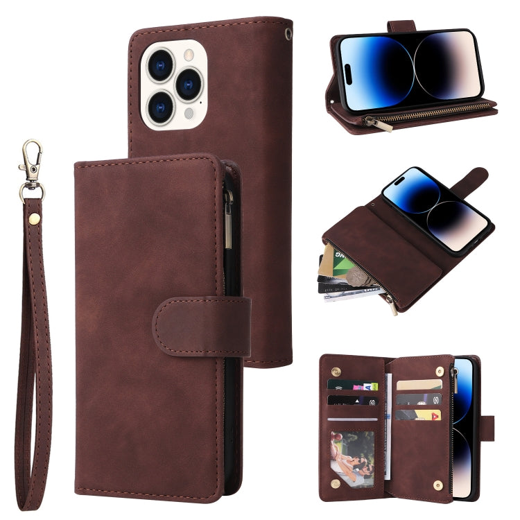 For iPhone 14 Pro Max Multifunctional Phone Leather Case with Card Slot