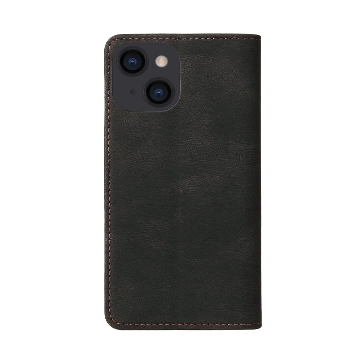 For iPhone 14 Simple Suction Closure Horizontal Flip Leather Case