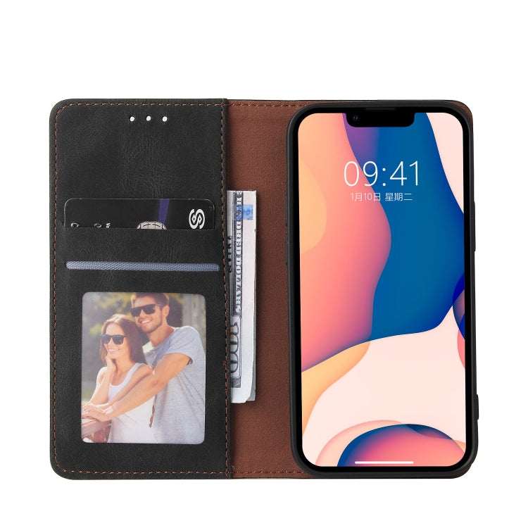 For iPhone 14 Simple Suction Closure Horizontal Flip Leather Case
