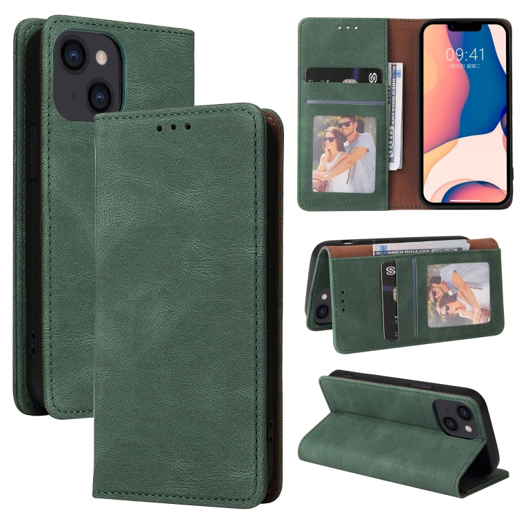 For iPhone 14 Simple Suction Closure Horizontal Flip Leather Case