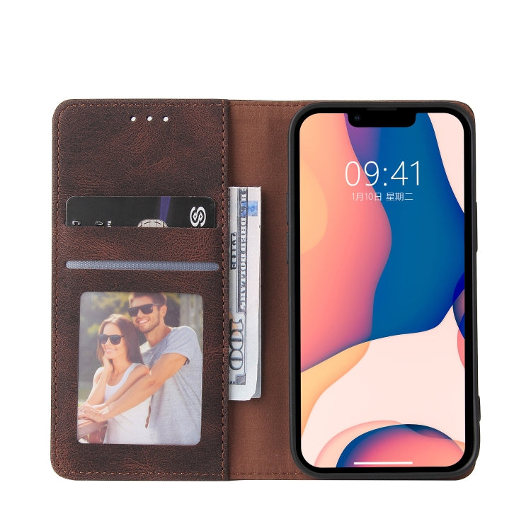 For iPhone 14 Simple Suction Closure Horizontal Flip Leather Case