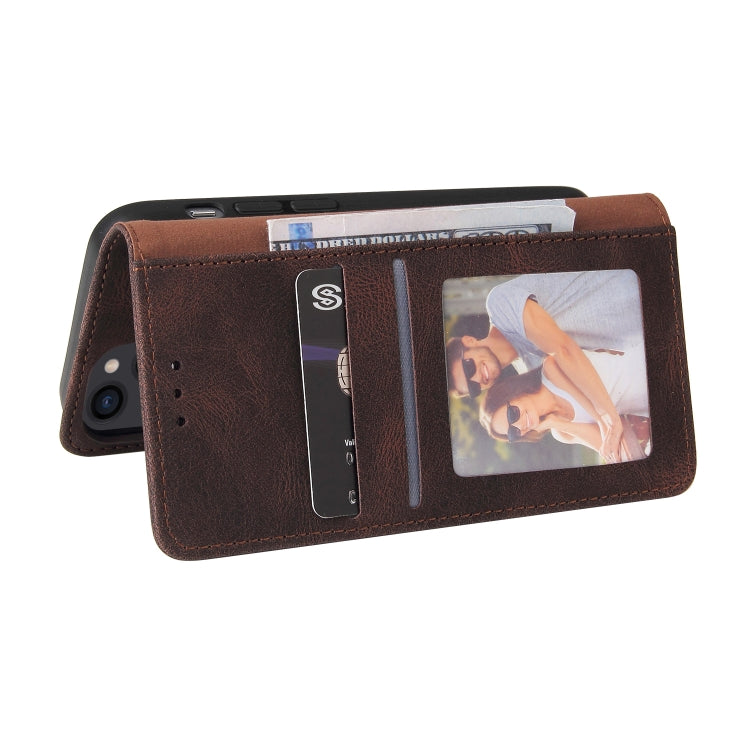 For iPhone 14 Simple Suction Closure Horizontal Flip Leather Case