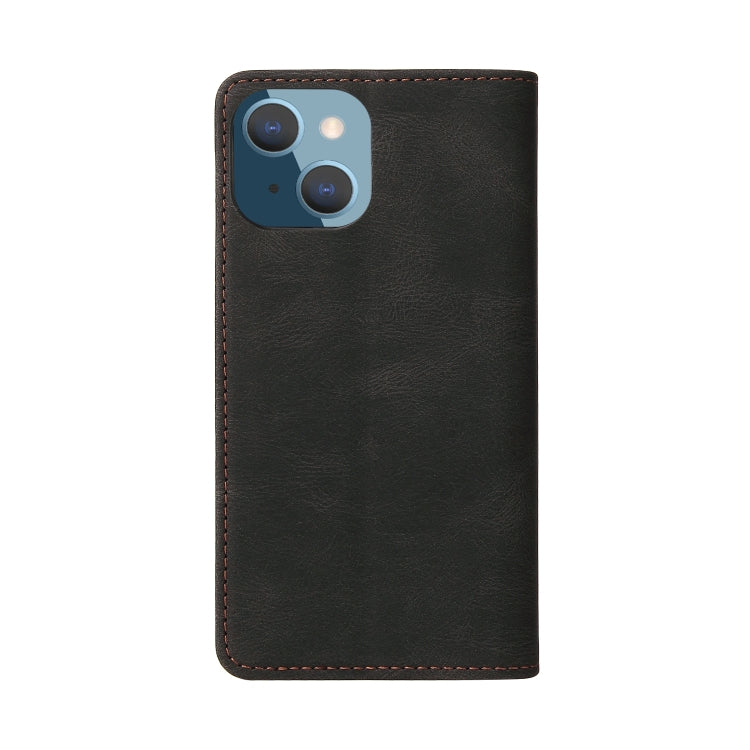 For iPhone 14 Plus Simple Suction Closure Horizontal Flip Leather Case