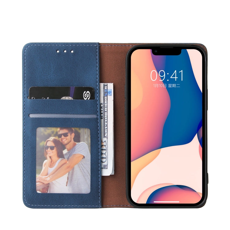 For iPhone 14 Plus Simple Suction Closure Horizontal Flip Leather Case