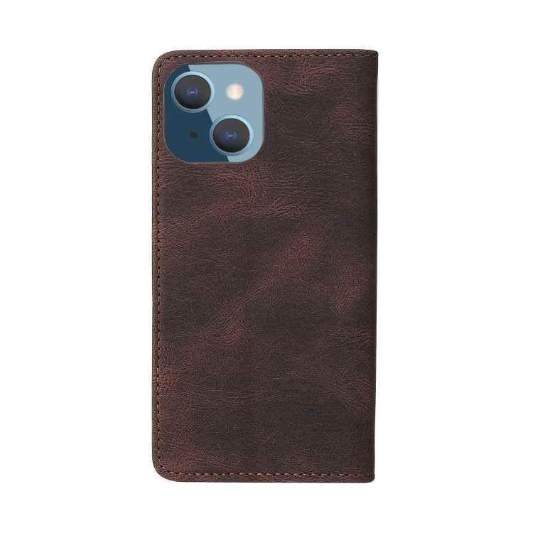 For iPhone 14 Plus Simple Suction Closure Horizontal Flip Leather Case