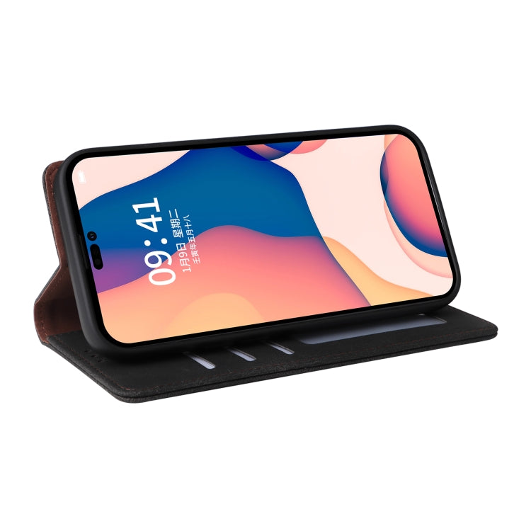 For iPhone 14 Pro Max Simple Suction Closure Horizontal Flip Leather Case