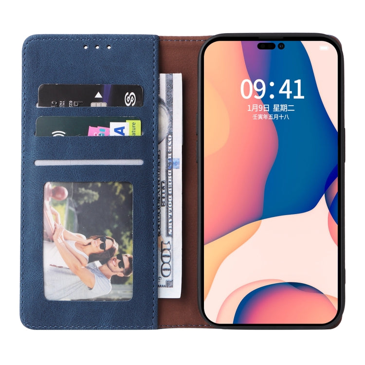 For iPhone 14 Pro Max Simple Suction Closure Horizontal Flip Leather Case