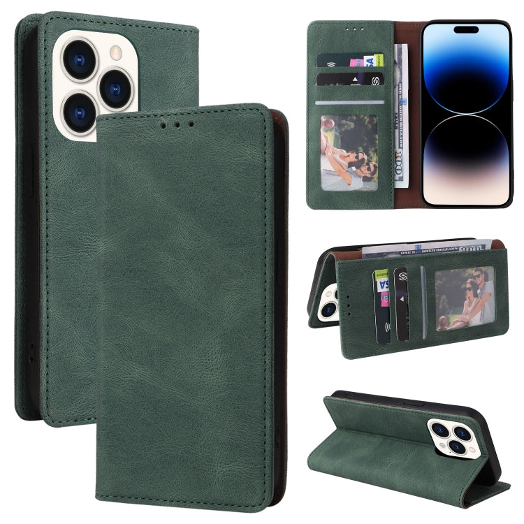 For iPhone 14 Pro Max Simple Suction Closure Horizontal Flip Leather Case