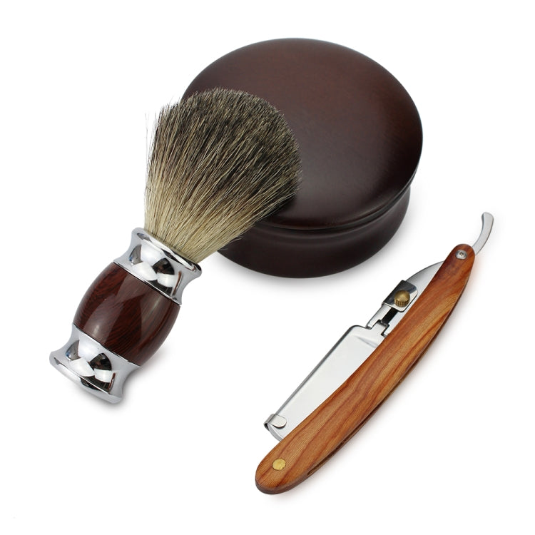 FK-3 Men Folding Manual Shaving Razor Kit with Shaving Brush / Bowl / Soap / Brush Stand / Blades