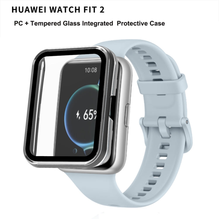 For Huawei Watch Fit 2 PC+ Toughened Film Fully Enclosed Protective Watch Case