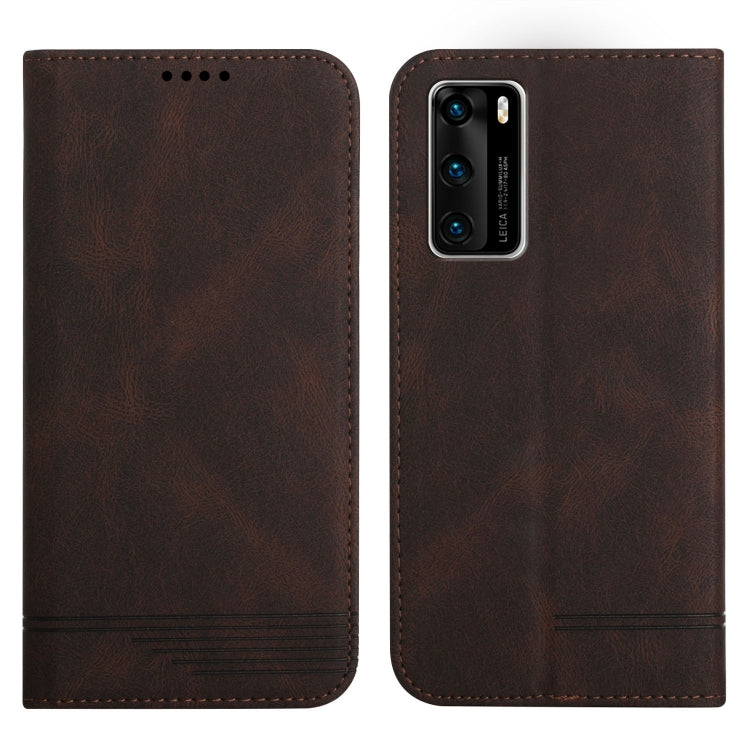For Huawei P40 Strong Magnetic Leather Case
