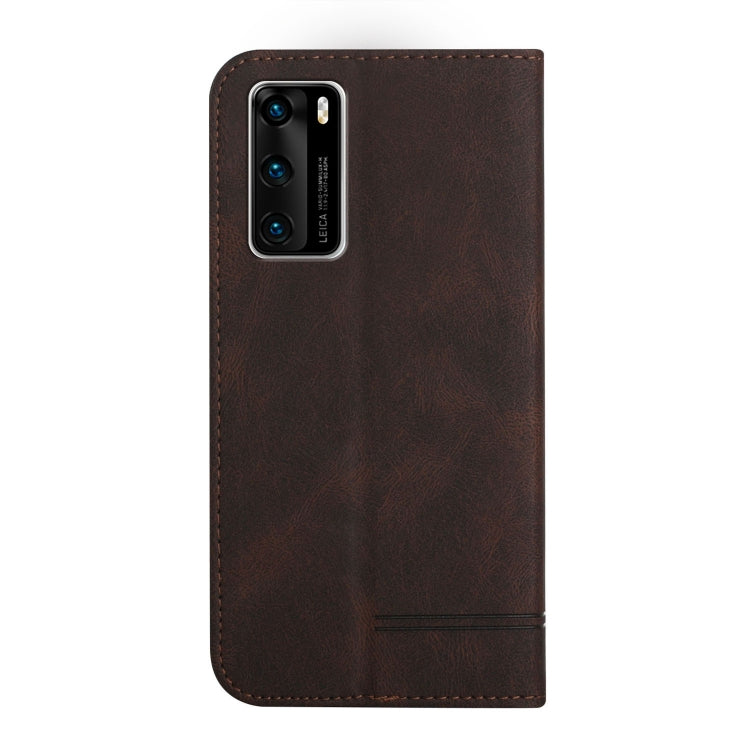 For Huawei P40 Strong Magnetic Leather Case