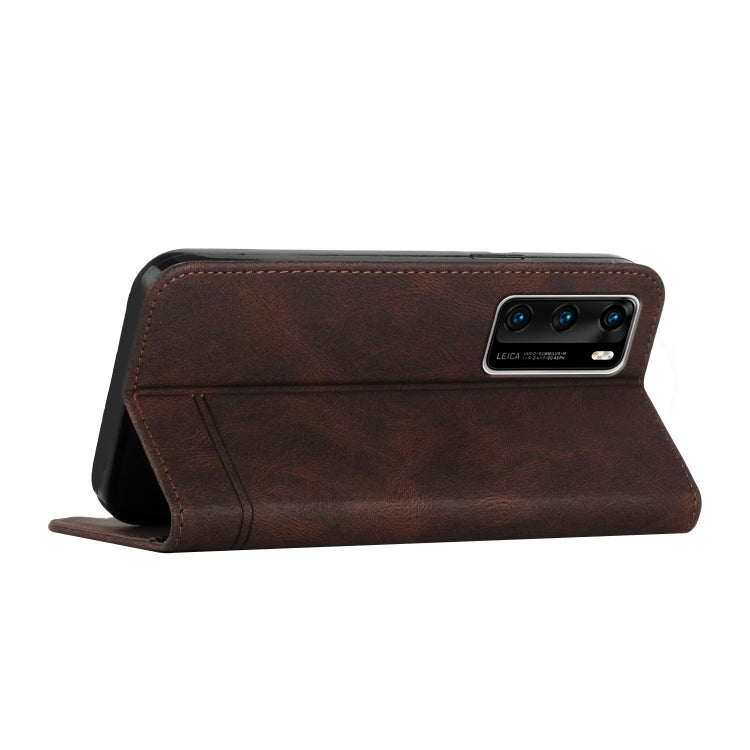 For Huawei P40 Strong Magnetic Leather Case