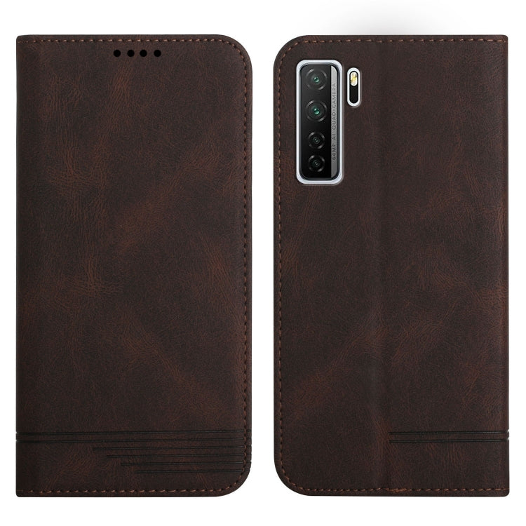 For Huawei P40 Lite 5G Strong Magnetic Leather Case