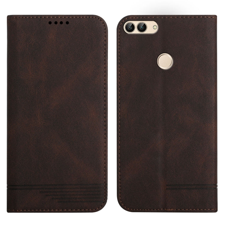For Huawei Enjoy 7S Strong Magnetic Leather Case