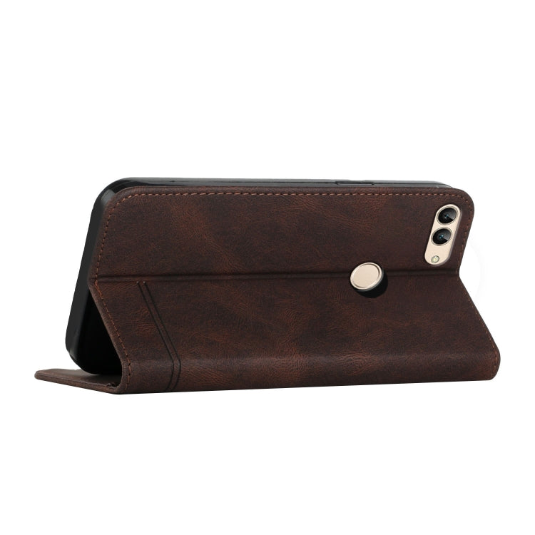 For Huawei Enjoy 7S Strong Magnetic Leather Case