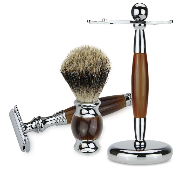 FK-4A Men Manual Double Edge Shaving Razor Kit with Shaving Brush / Bowl / Soap /  Brush Stand / Blades