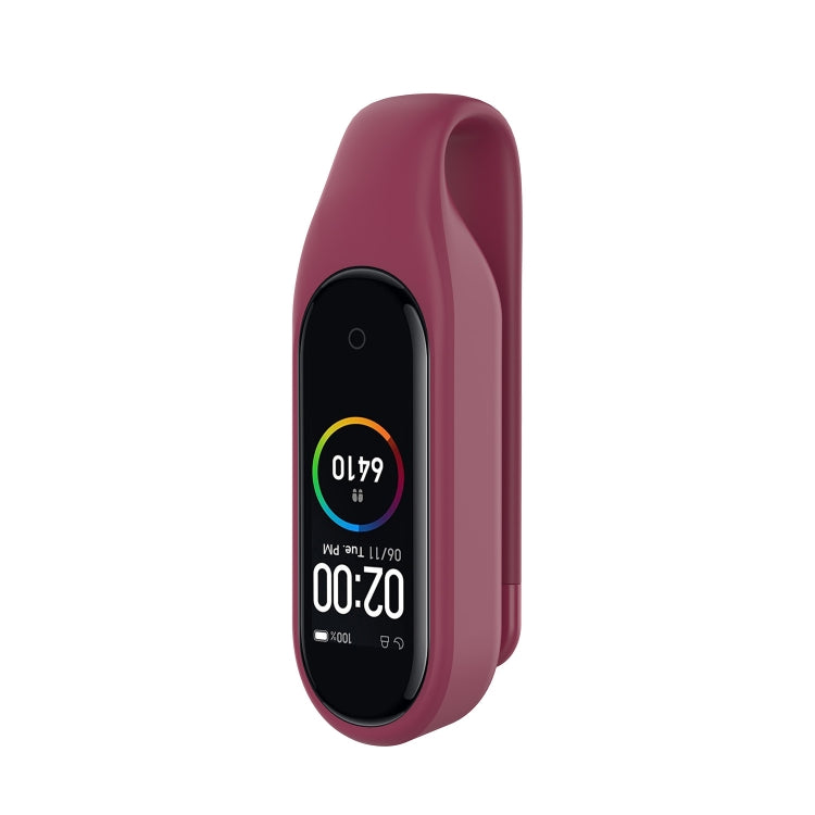 For Xiaomi Mi Band 7 / 6 / 5 / 4 Steel Sheet Clip Silicone Watch Case