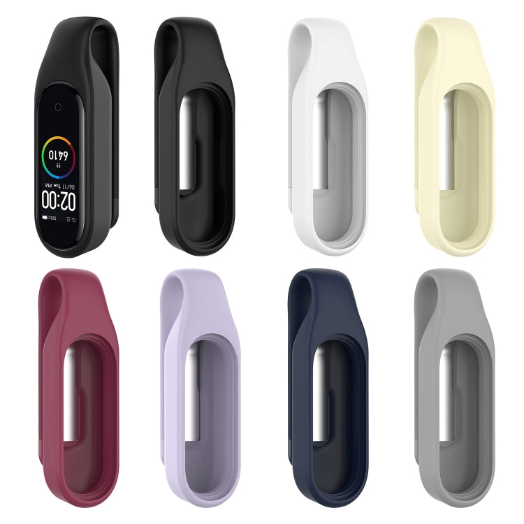 For Xiaomi Mi Band 7 / 6 / 5 / 4 Steel Sheet Clip Silicone Watch Case