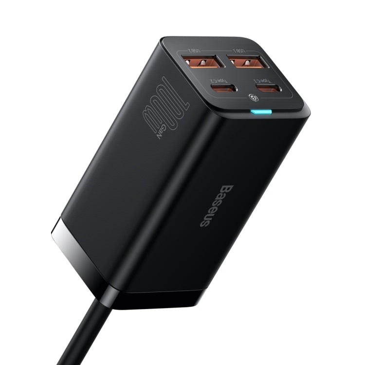 Baseus GaN3 Pro 100W Dual USB + Dual USB-C / Type-C GaN Desktop Fast Charger, EU Plug(Black)