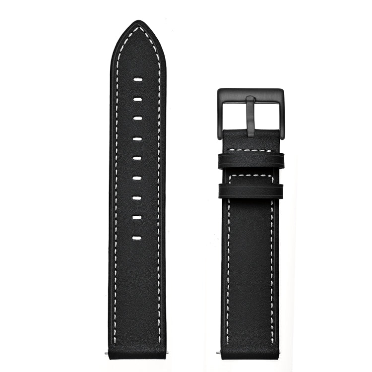 For Huawei Watch GT3 Pro 43mm / 46mm 22mmFirst Layer Leather Sewing Thread Watch Band
