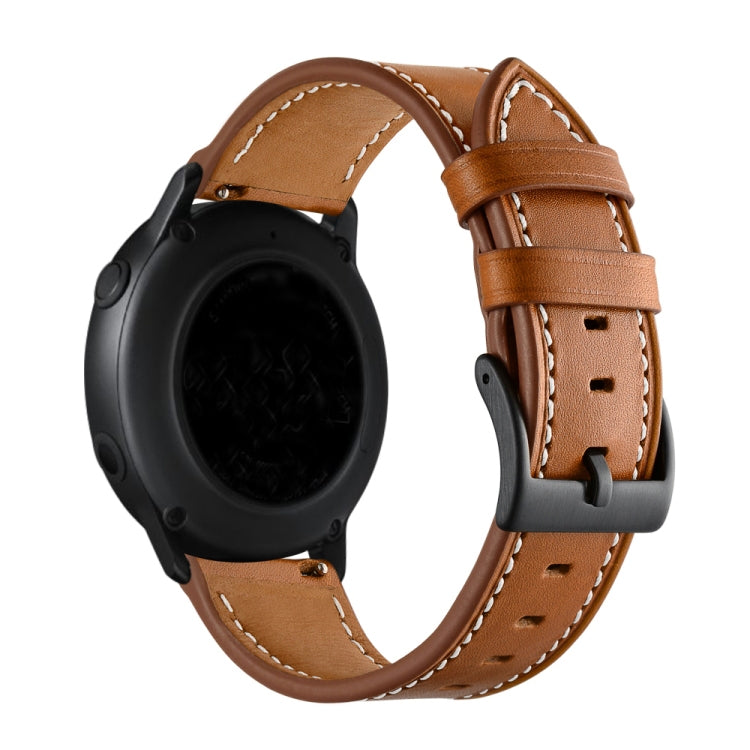For Huawei Watch GT3 Pro 43mm / 46mm 22mmFirst Layer Leather Sewing Thread Watch Band