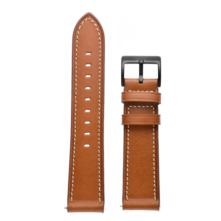 For Huawei Watch GT3 Pro 43mm / 46mm 22mmFirst Layer Leather Sewing Thread Watch Band