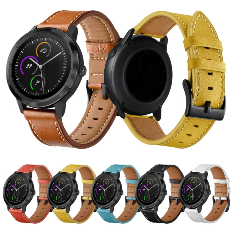 For Huawei Watch GT3 Pro 43mm / 46mm 22mmFirst Layer Leather Sewing Thread Watch Band