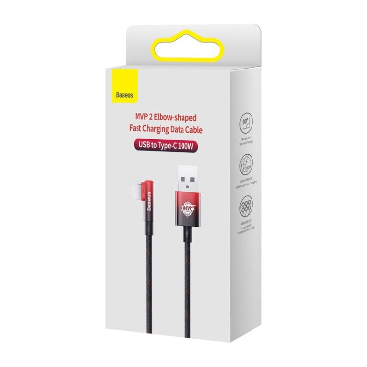 Baseus MVP Series 2 100W USB to USB-C / Type-C Mobile Game Elbow Fast Charge Data Cable, Length:2m