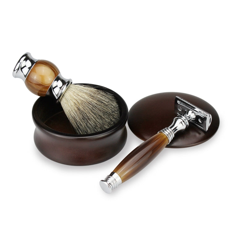 FK-4U Men Manual Double Edge Shaving Razor Kit with Shaving Brush / Bowl / Soap / Brush Stand / Blades