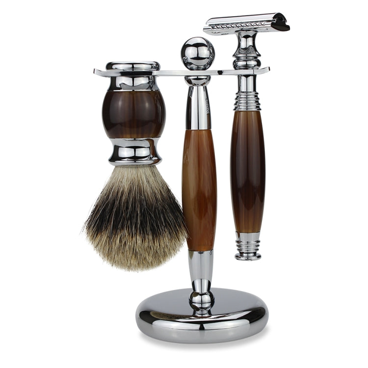 FK-4U Men Manual Double Edge Shaving Razor Kit with Shaving Brush / Bowl / Soap / Brush Stand / Blades