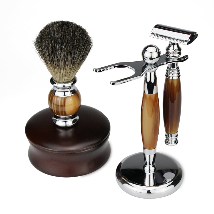 FK-4U Men Manual Double Edge Shaving Razor Kit with Shaving Brush / Bowl / Soap / Brush Stand / Blades