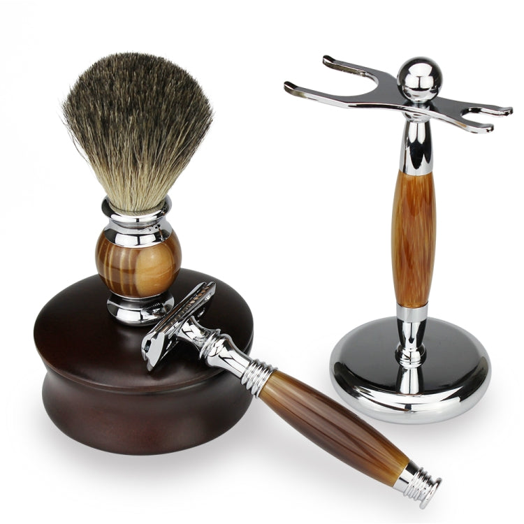 FK-4U Men Manual Double Edge Shaving Razor Kit with Shaving Brush / Bowl / Soap / Brush Stand / Blades
